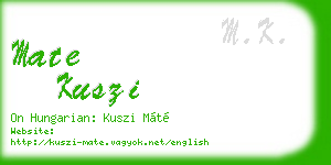 mate kuszi business card