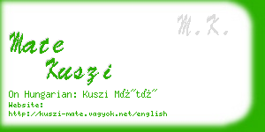 mate kuszi business card